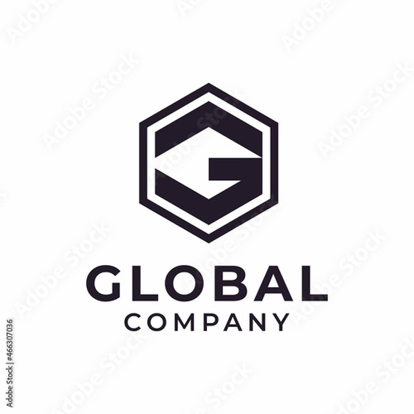 Fototapeta Initial Letter Monogram G Hexagon Logo Design Vector