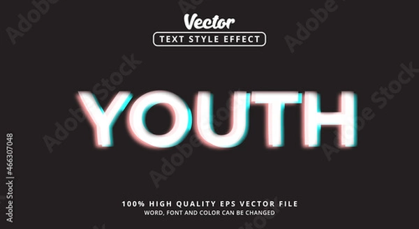 Fototapeta Editable text effects Youth text with modern color style and motion text