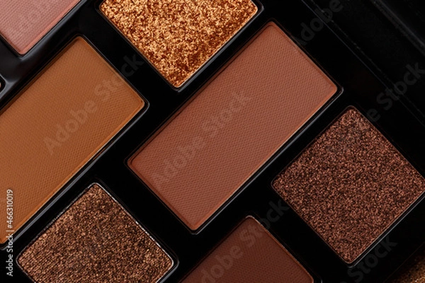 Obraz A palette of makeup shadows as an abstract background. MUA and girly concept. Luxury Eyeshadow palette, cosmetics product as luxury beauty brand promotion. Contouring makeup palette close up
