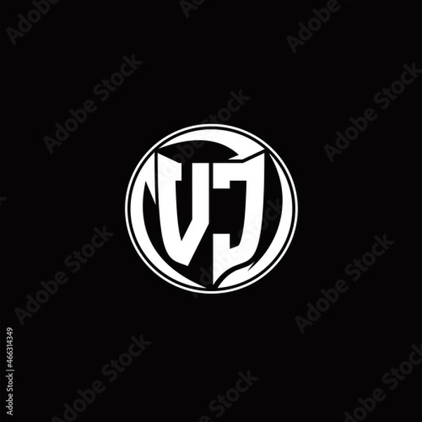 Fototapeta VC Logo monogram shield shape with three point sharp rounded design template