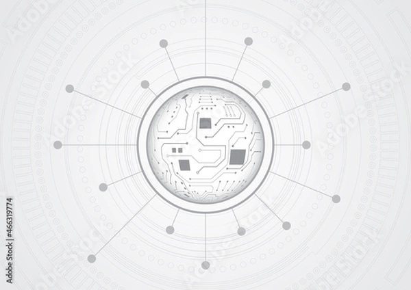 Obraz Circuit technology background with hi-tech digital