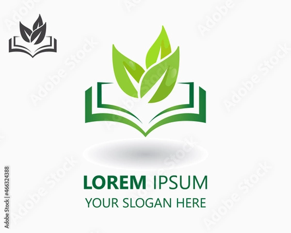 Obraz leaf book logo. education logo design vector