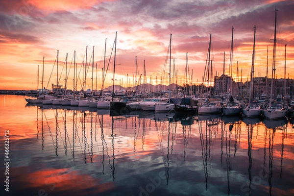 Obraz sunset at the marina