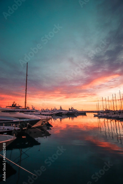 Obraz sunset over the harbor