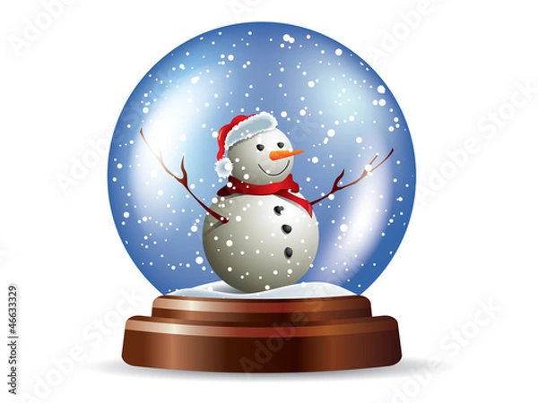 Fototapeta Snowglobe with snowman