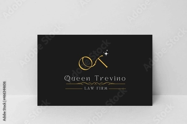 Obraz black and gold  letter Q and T for personal lawyer logo design