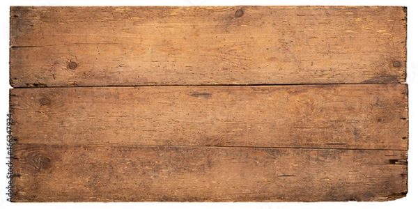Fototapeta old table isolated on white background, top view. wood texture