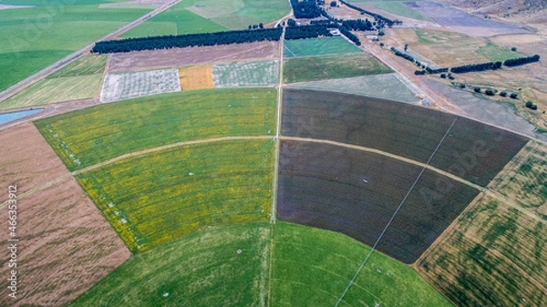 Fototapeta circle crop fields seen from above