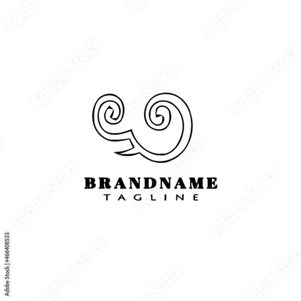 Fototapeta chinese clouds logo cartoon icon design template black isolated vector unique