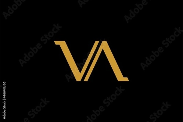 Obraz VA letter logo design vector. Monogram VA abstract logo.