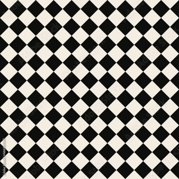 Obraz black and white checkered rhombus pattern vector background