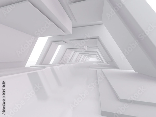 Fototapeta Abstract modern empty architecture background. 3D illustration