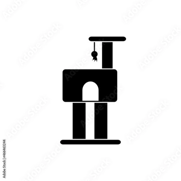 Fototapeta Cat climbing house, scratching post or tower vector icon