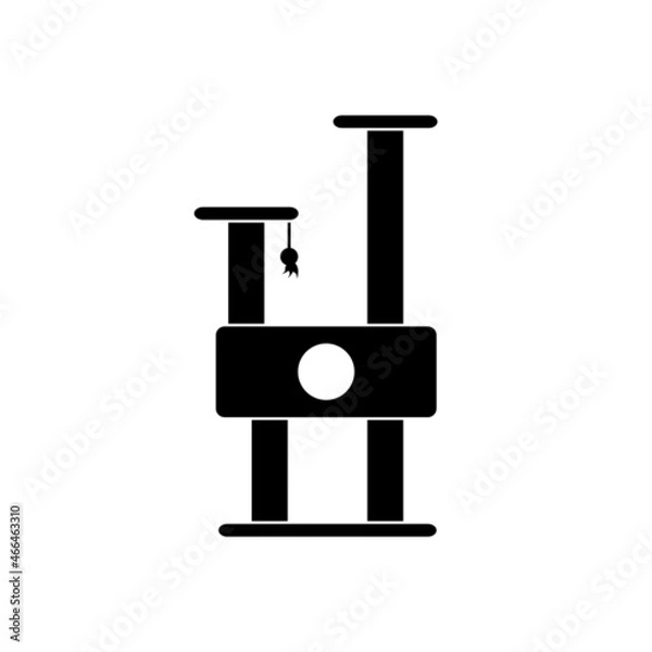 Fototapeta Cat climbing house, scratching post or tower vector icon