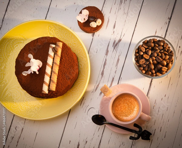 Fototapeta espresso with cake