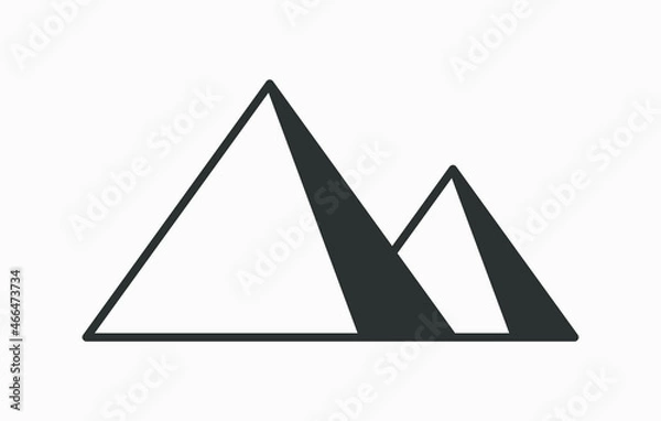 Obraz Egyptian pyramid vector icon isolated on white background.