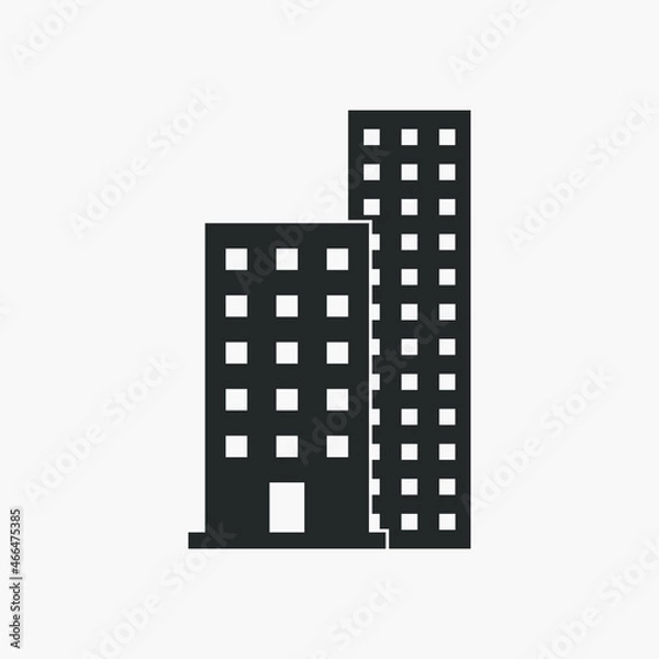 Obraz Two apartment buildings vector icon isolated on white background.
