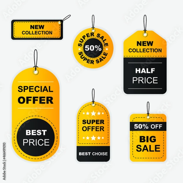 Obraz Realistic sales label set