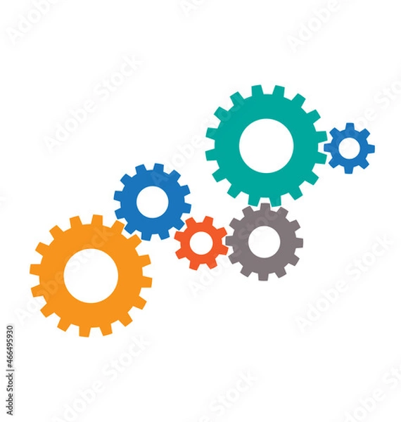 Obraz abstract 6 gear array cluster assembly