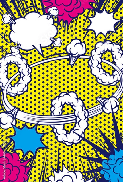 Fototapeta コミック風の吹き出し背景素材