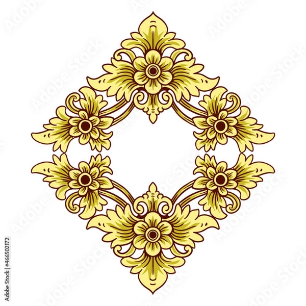 Fototapeta Floral Ornament Pattern Frame Vector Design Illustration