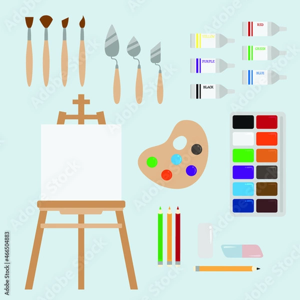 Obraz Art Class School Painting Vector Design Illustration Set