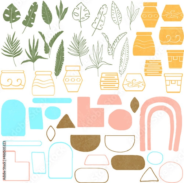 Obraz Tropical Summer Beach Vector Design Illustration Set