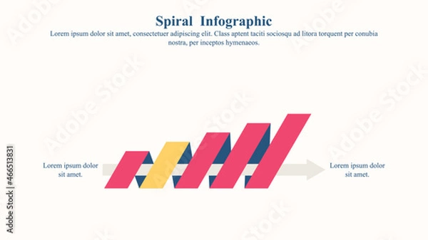 Fototapeta Spiral diagram infographic presentation template with a text place holder.
