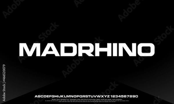 Fototapeta Modern Bold Heavy Strong Font. Typography urban style fonts for sport, technology, digital, engine, machine, movie, logo design, vector illustration