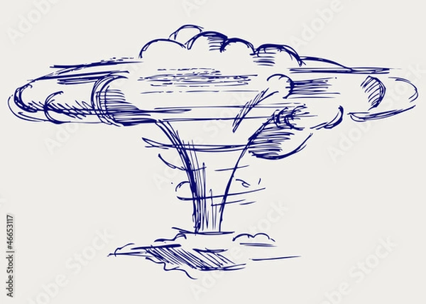 Obraz Wybuch atomowy. Doodle styl