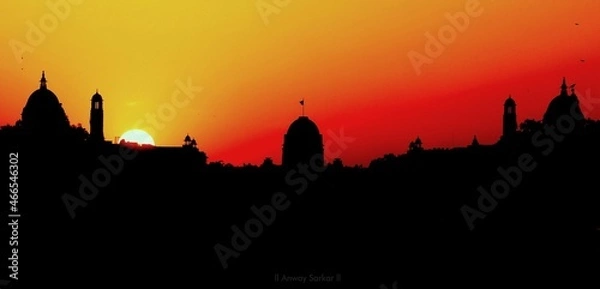 Fototapeta Sunset Temple View