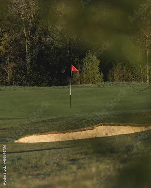 Obraz golf course with flag