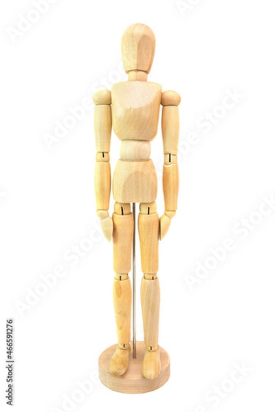 Fototapeta wooden figurine of a man in a static position