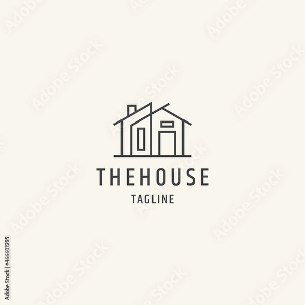 Obraz Real Estate line simple logo design template.