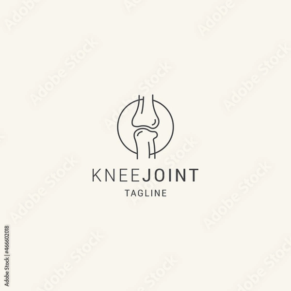 Obraz Flat joint knee bones logo for orthopedic joints