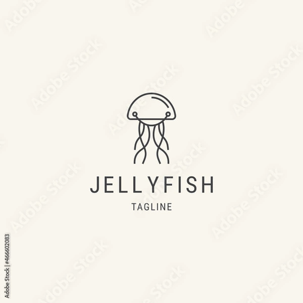 Obraz Modern jellyfish logo design template