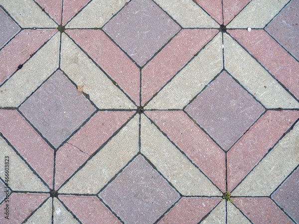 Fototapeta Stone tiles texture. Street masonry. Pavement tile pattern