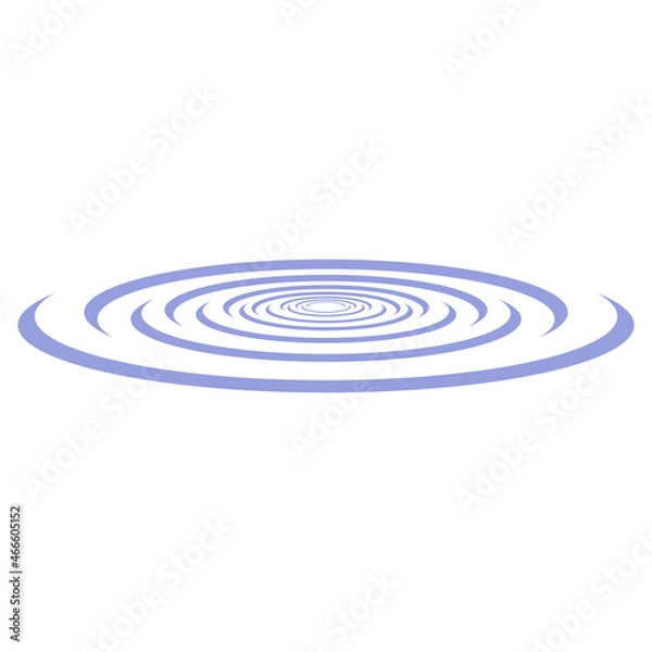 Fototapeta Quarter perspective view of a round liquid ripple 