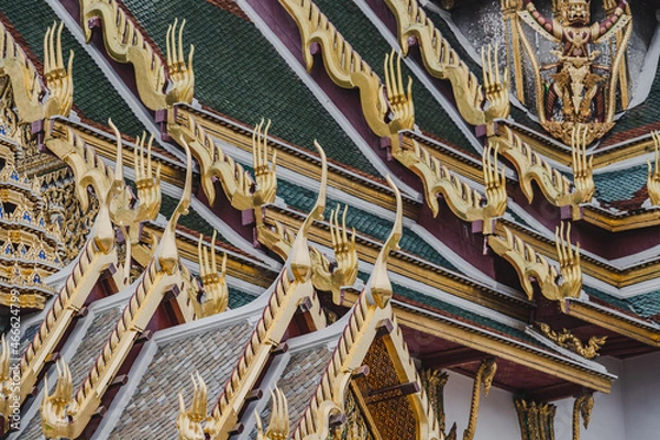 Obraz The ornamental roof point at the grand palace the Temple of the Emerald Buddha so beautiful.