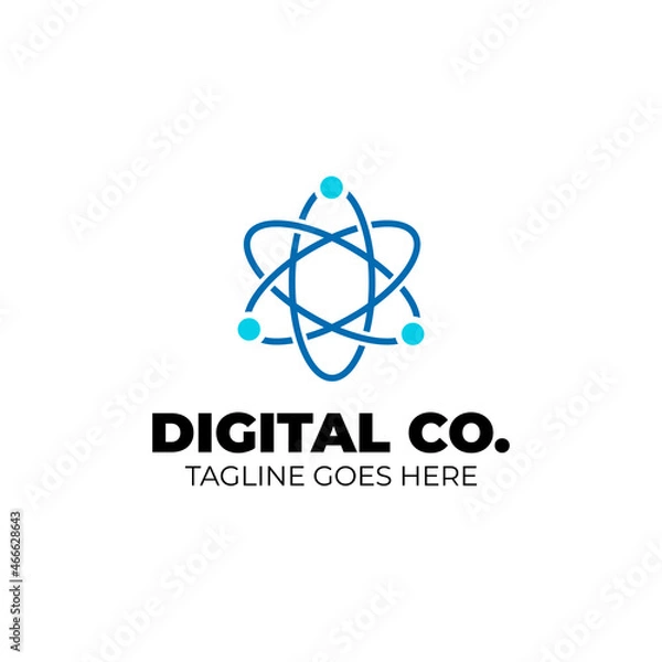 Obraz Abstract Digital Communication Technology logo