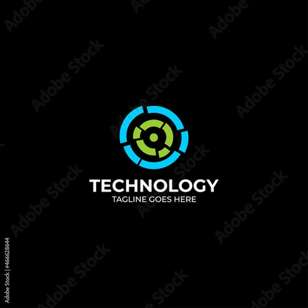 Obraz abstract circle technology logo