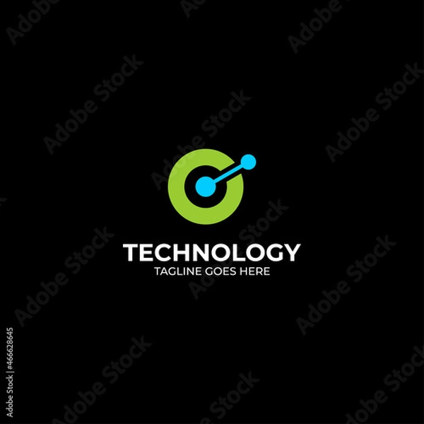 Obraz abstract circle technology logo