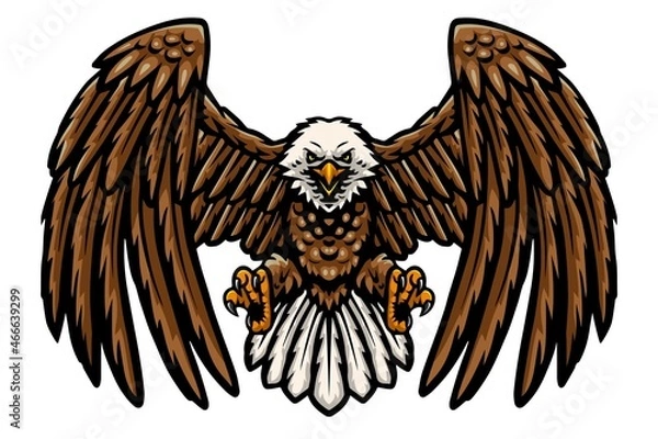 Obraz Cartoon funny eagle mascot flying