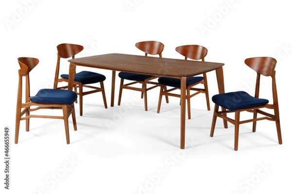 Fototapeta dining table and chairs isolated on white background 