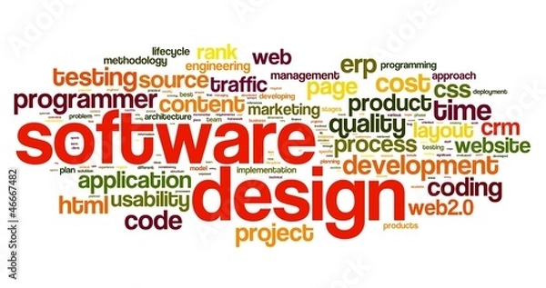 Fototapeta Software design concept in tag cloud
