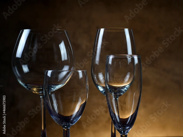 Obraz champagne glasses on a table