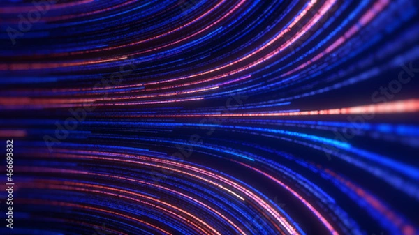 Obraz Abstract technology background, big data digital  line wave business concept, loop video