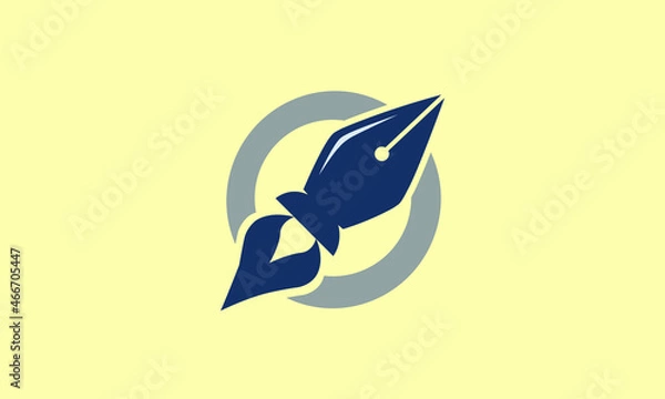 Fototapeta Rocket Pen Tool Logo Vector