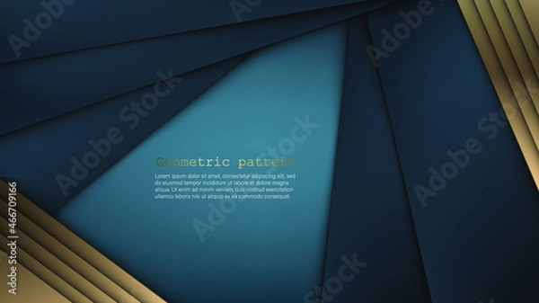 Fototapeta abstract luxury background. dark and blue geometric lines. background for presentation. geometric shape. vector illustration. blue wave