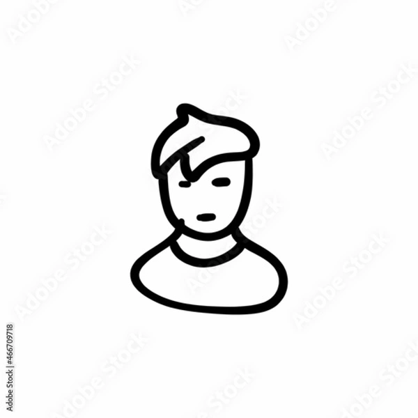 Fototapeta Neutral face  icon in vector. Logotype - Doodle